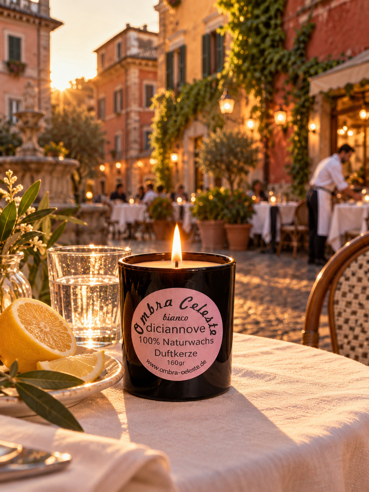 Duftkerze diciannove auf einer kleinen Piazza in Trastevere