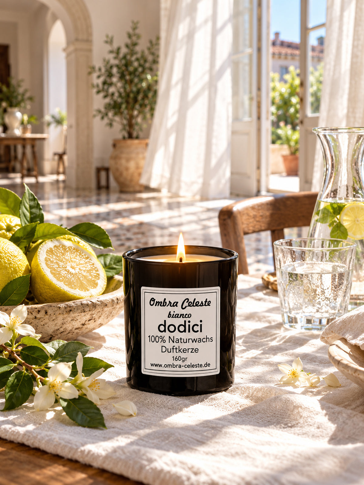 Ombra Celeste  Duftkerze dodici bianco - Bergamotte, Jasmin, Ylang-Ylang, Amber - vegan