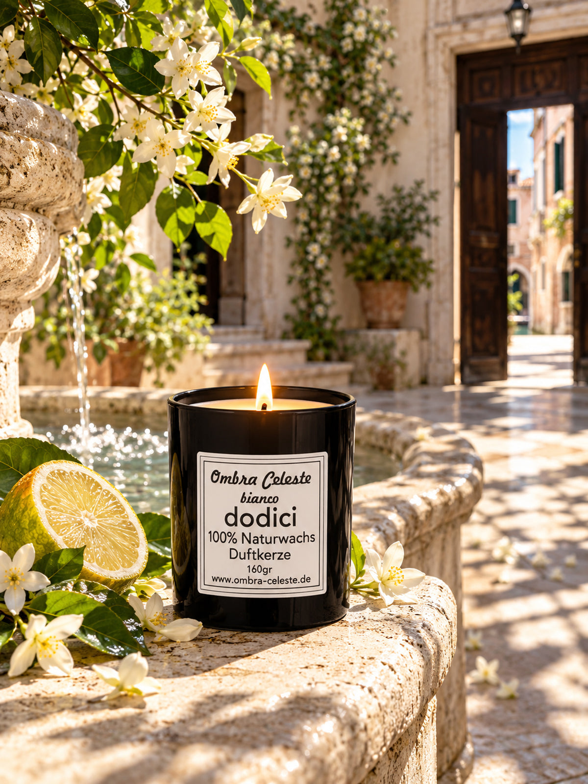 Ombra Celeste  Duftkerze dodici bianco - Bergamotte, Jasmin, Ylang-Ylang, Amber - vegan