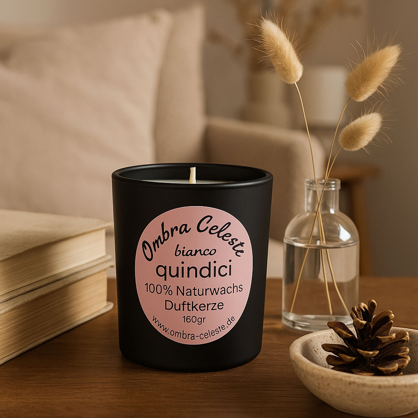 Ombra Celeste  Duftkerze quindici - Bergamotte, Lavendel, Kamille - vegan