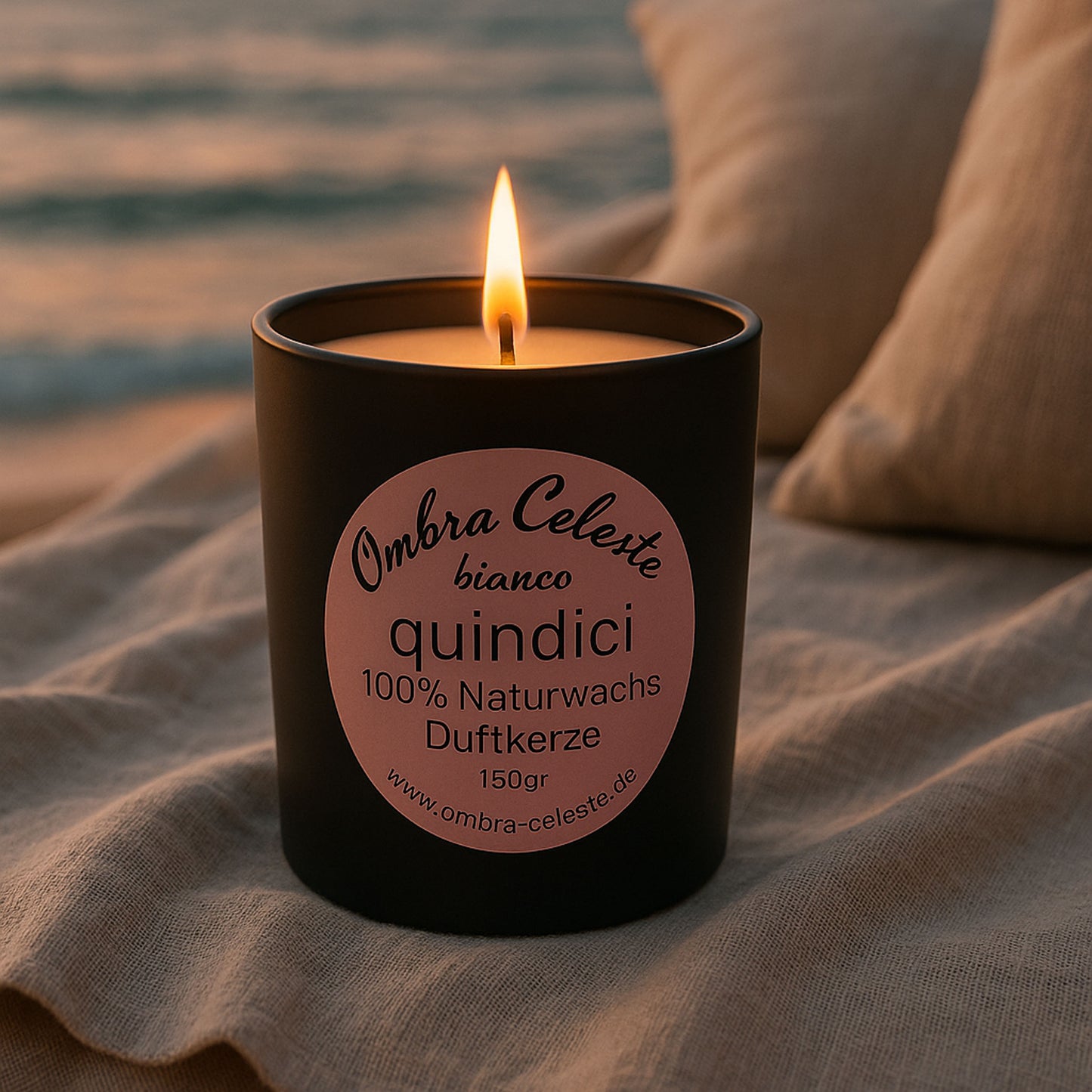 Ombra Celeste  Duftkerze quindici - Bergamotte, Lavendel, Kamille - vegan