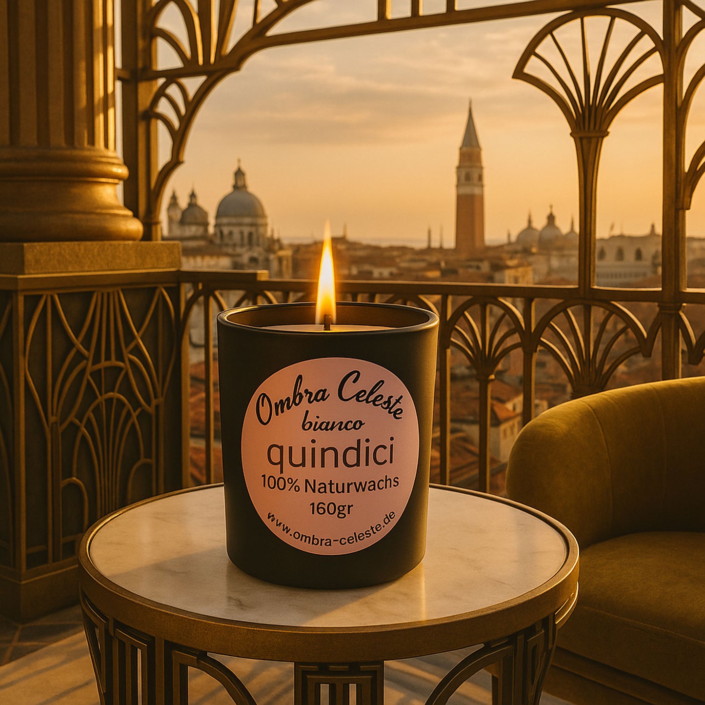 Ombra Celeste  Duftkerze quindici - Bergamotte, Lavendel, Kamille - vegan