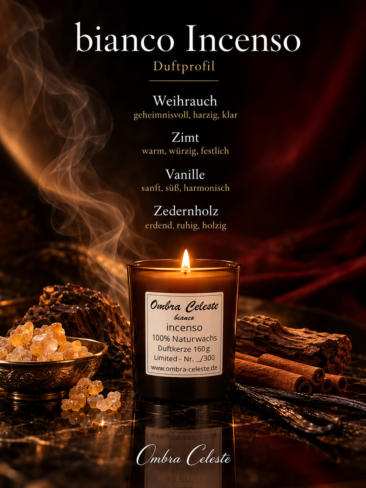Ombra Celeste Duftkerze – bianco Incenso (Limited Edition)