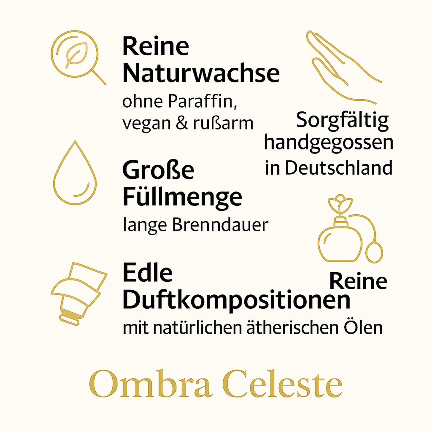 Ombra Celeste  Duftkerze dodici bianco - Bergamotte, Jasmin, Ylang-Ylang, Amber - vegan
